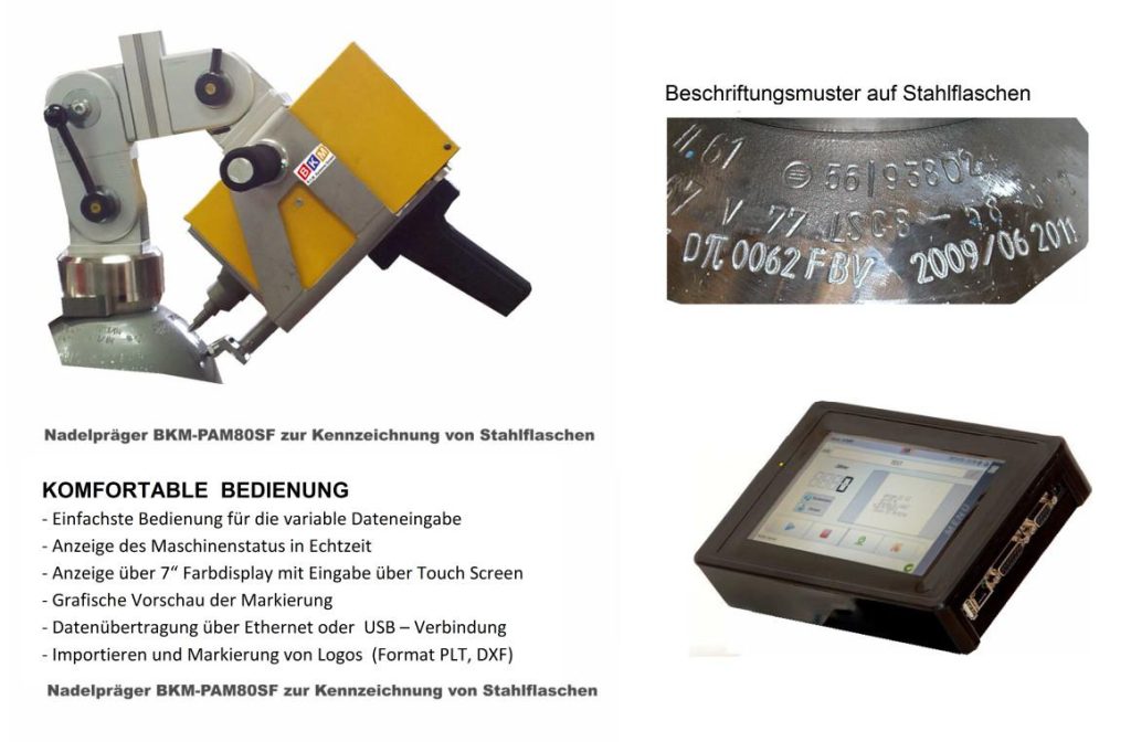 BKM Systeme::BKM-EAM80SF mit pneumatischem Nadelantrieb Beschriftungsbereich (80x50)